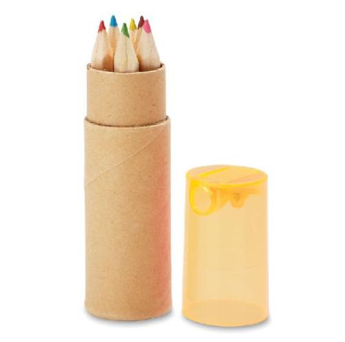 Achat Tube de 6 crayons de couleur - orange transparent