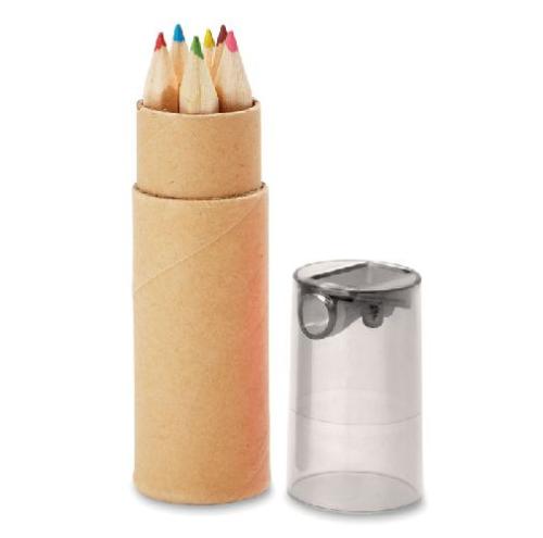 Achat Tube de 6 crayons de couleur - gris transparent