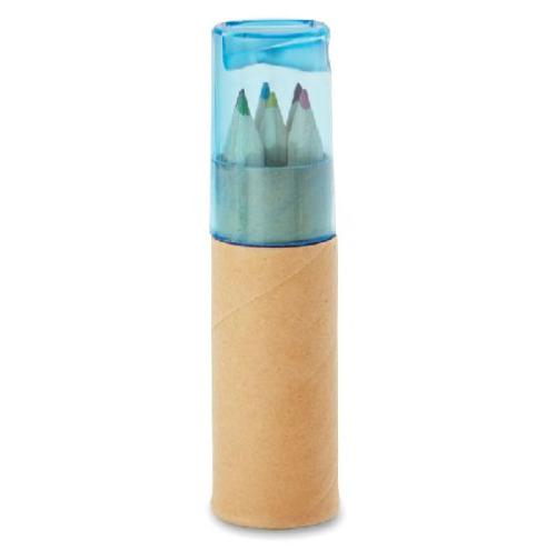 Achat Tube de 6 crayons de couleur - bleu transparent