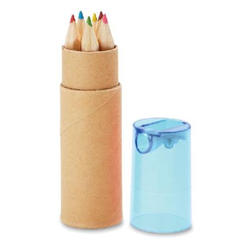 Achat Tube de 6 crayons de couleur - bleu transparent