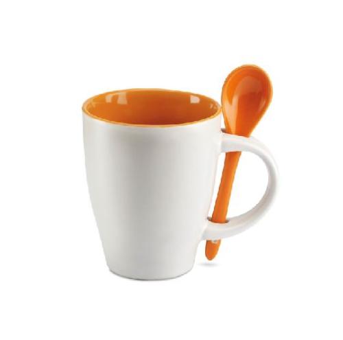 Achat Mug avec cuillère 250 ml - orange