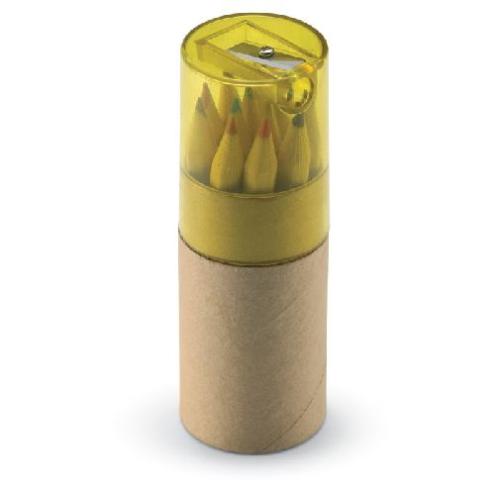 Achat Tube 12 crayons de couleur - jaune transparent