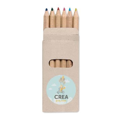 Achat 6 Crayons de couleur - multicolore
