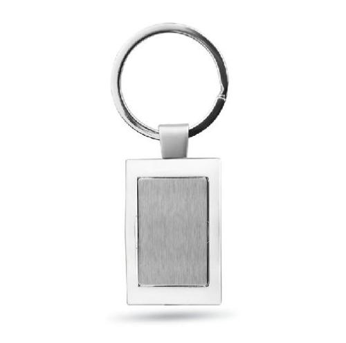 Achat Porte-clés rectangulaire métal - argenté brillant