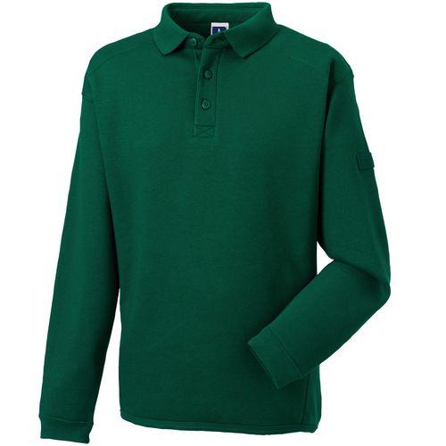 Achat SWEAT-SHIRT HEAVY DUTY COL POLO - vert bouteille