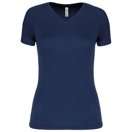 Achat T-shirt de sport manches courtes col v femme - bleu marine sport