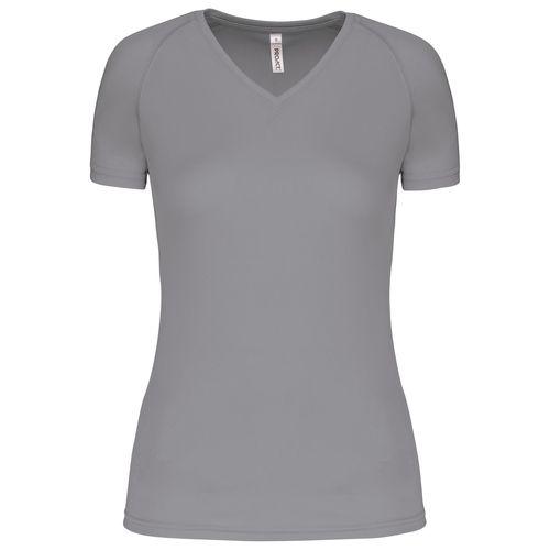 Achat T-shirt de sport manches courtes col v femme - gris doux