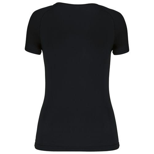 Achat T-shirt de sport manches courtes col v femme - noir