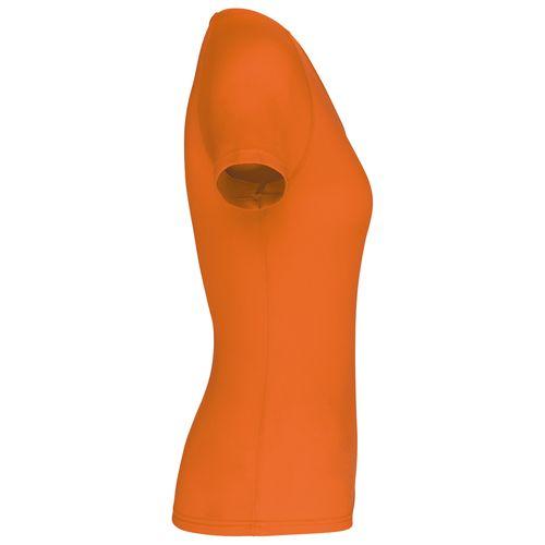 Achat T-shirt de sport manches courtes col v femme - orange fluo