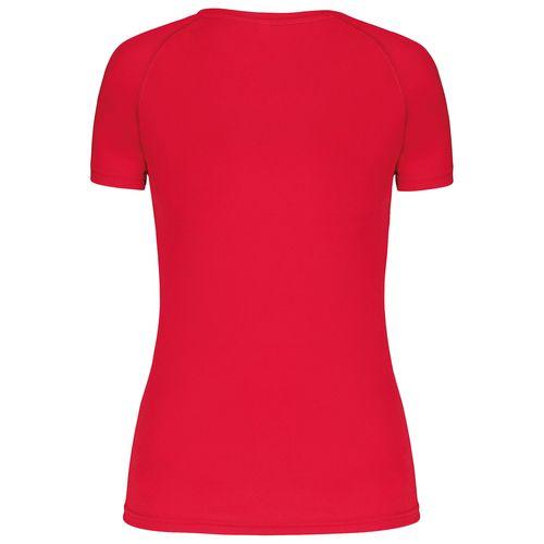 Achat T-shirt de sport manches courtes col v femme - rouge