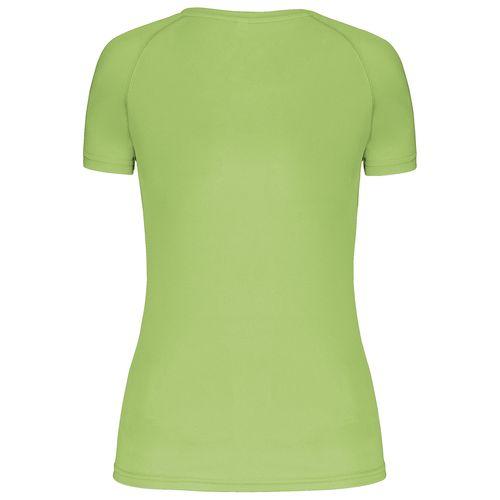 Achat T-shirt de sport manches courtes col v femme - vert citron