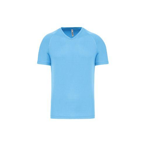 Achat T-shirt de sport manches courtes col v homme - bleu ciel