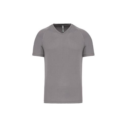 Achat T-shirt de sport manches courtes col v homme - gris doux