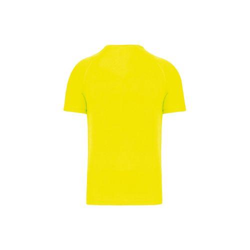 Achat T-shirt de sport manches courtes col v homme - jaune fluo