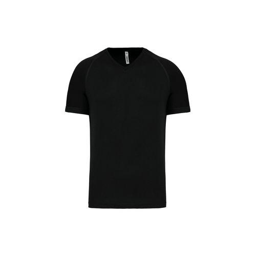 Achat T-shirt de sport manches courtes col v homme - noir