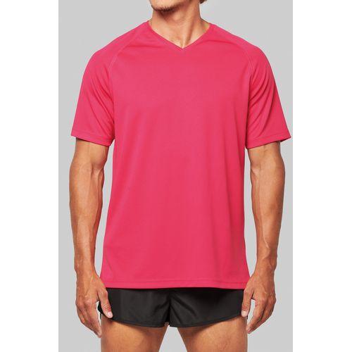 Achat T-shirt de sport manches courtes col v homme - fuchsia