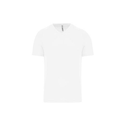 Achat T-shirt de sport manches courtes col v homme - blanc