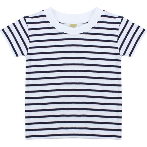 Achat T-shirt rayé manches courtes - bleu marine oxford