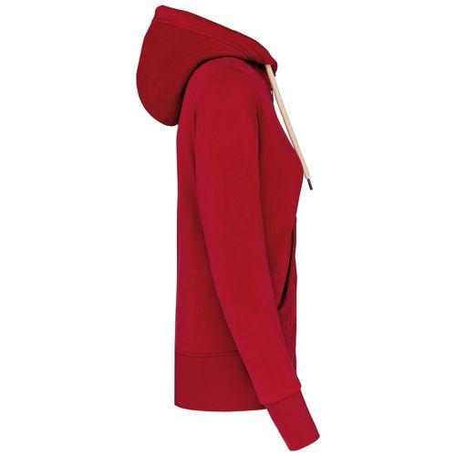 Achat Sweat-shirt vintage zippé à capuche femme - rouge foncé vintage