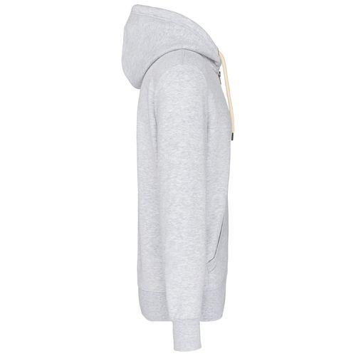 Achat Sweat-shirt vintage zippé à capuche homme - gris cendré chiné