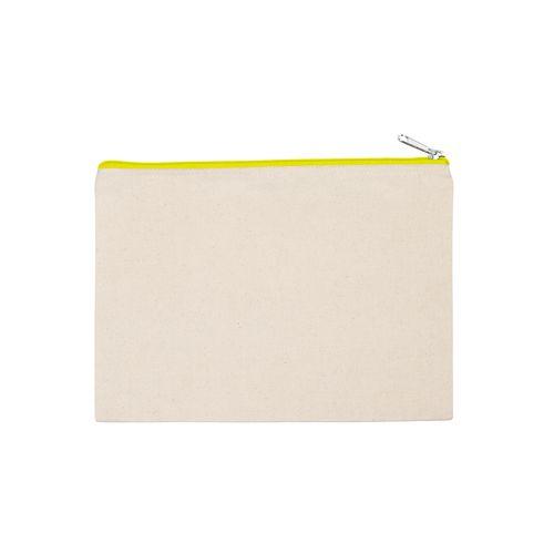 Achat Pochette en coton canvas - grand modèle - jaune fluo