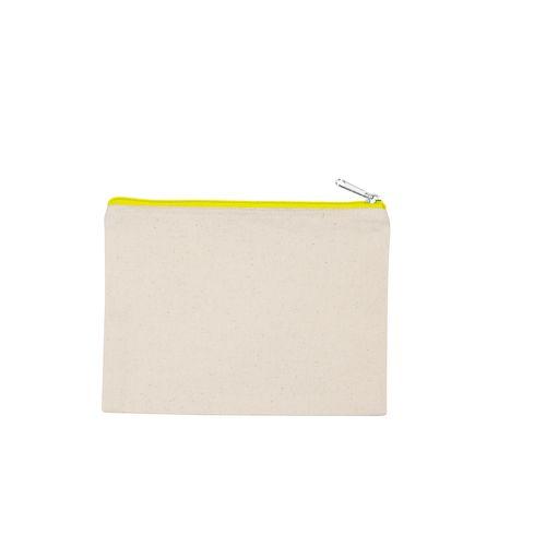 Achat Pochette en coton canvas - modèle moyen - jaune fluo
