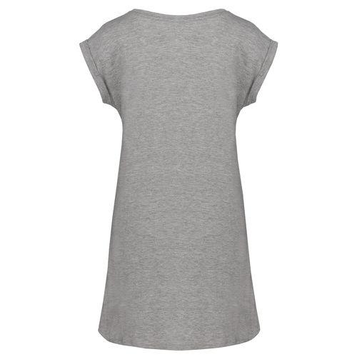 Achat T-shirt long femme - gris clair chiné
