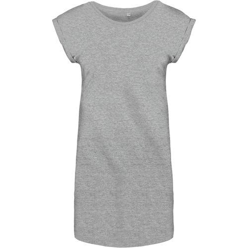 Achat T-shirt long femme - gris clair chiné