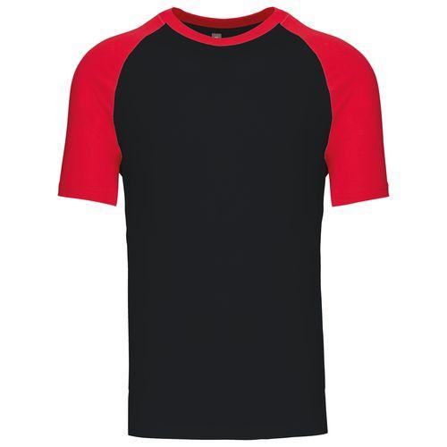 Achat BASE BALL > T-SHIRT BICOLORE MANCHES COURTES - rouge