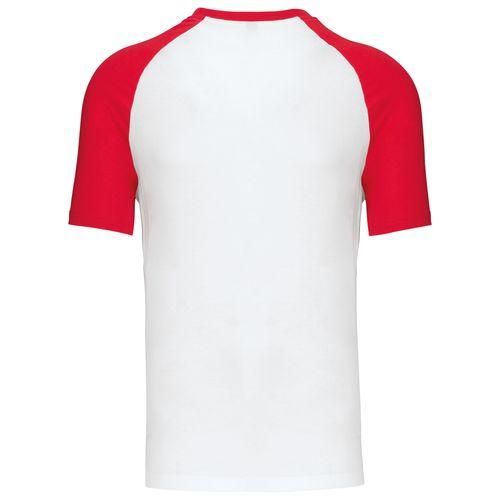 Achat BASE BALL > T-SHIRT BICOLORE MANCHES COURTES - rouge