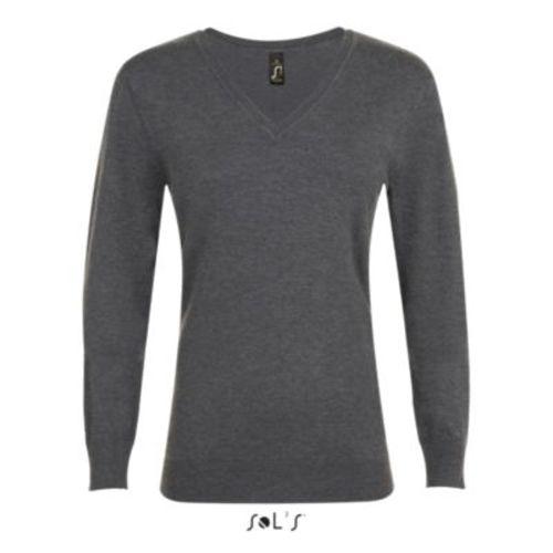 Achat PULL COL V FEMME GLORY WOMEN - anthracite chiné