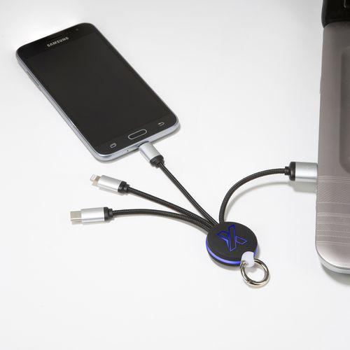 Achat câble ring light - noir - logo lumineux bleu - Import - blanc