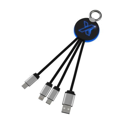 Achat câble ring light - noir - logo lumineux bleu - Import - blanc