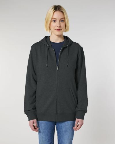 Achat Connector - Le sweat-shirt zippé capuche unisexe  - Dark Heather Grey