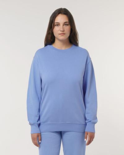 Achat Matcher Vintage - Le sweatshirt col rond unisexe medium fit en terry effet délavé  - G. Dyed Swimmer Blue