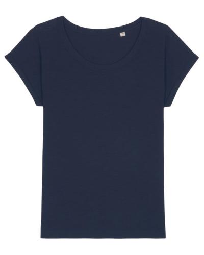 Achat Stella Rounder Slub - Le T-shirt slub femme bas de manche replié - French Navy