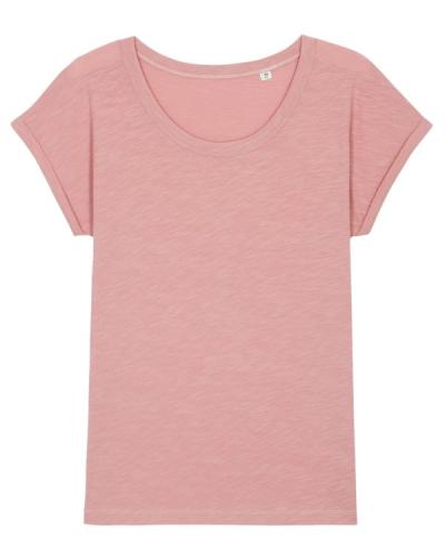 Achat Stella Rounder Slub - Le T-shirt slub femme bas de manche replié - Canyon Pink