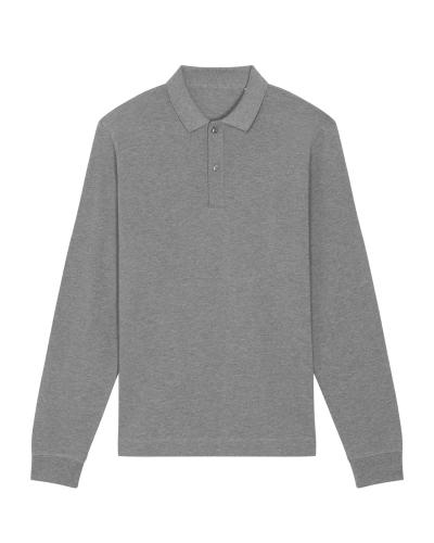 Achat Prepster Long Sleeve - Le polo unisexe à manches longues - Mid Heather Grey