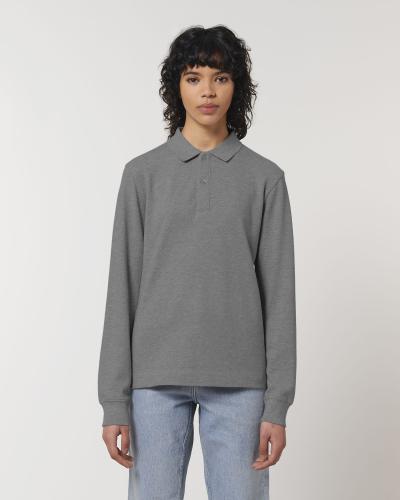 Achat Prepster Long Sleeve - Le polo unisexe à manches longues - Mid Heather Grey