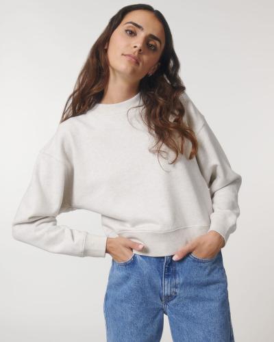 Achat Stella Cropster Wave Terry - Le sweat-shirt crop à col rond pour femme terry wave - Cream Heather Grey