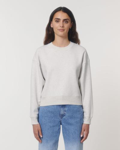 Achat Stella Cropster Wave Terry - Le sweat-shirt crop à col rond pour femme terry wave - Cream Heather Grey
