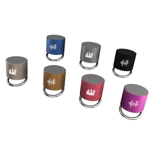 Achat speaker light ring 3W - gris argenté - logo lumineux blanc - Import - or rose