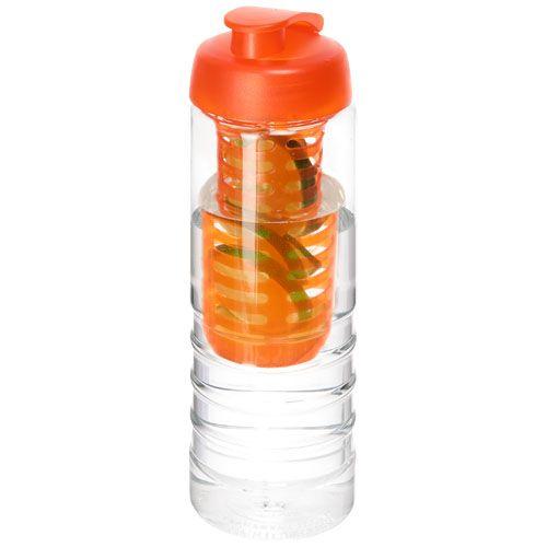 Achat Bouteille et infuseur H2O Treble 750 ml avec couvercle à bas - orange