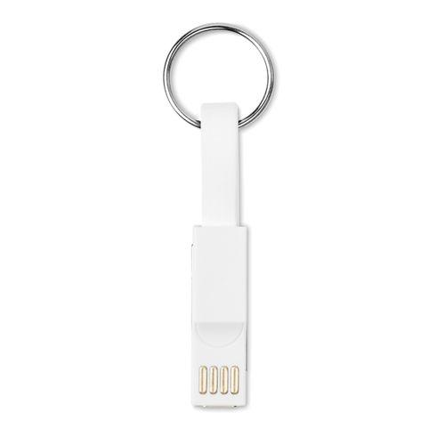 Achat Câble de charge porte-clés - blanc