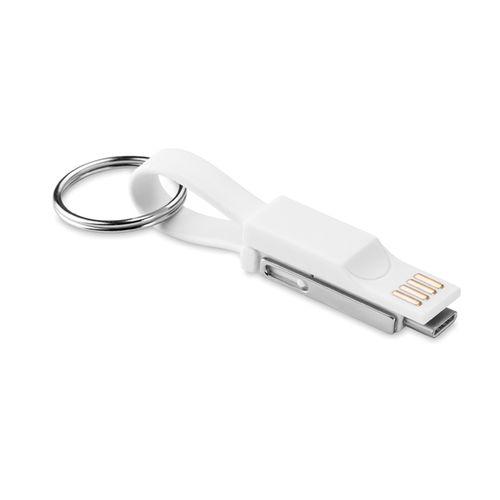Achat Câble de charge porte-clés - blanc