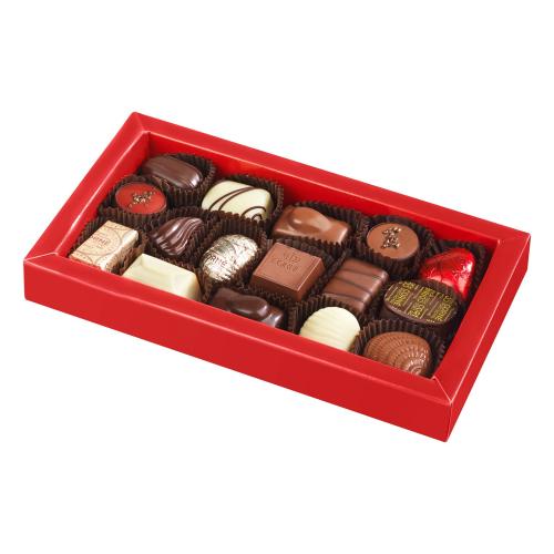 Achat Boîte rectangulaire garnie de 16 chocolats - 