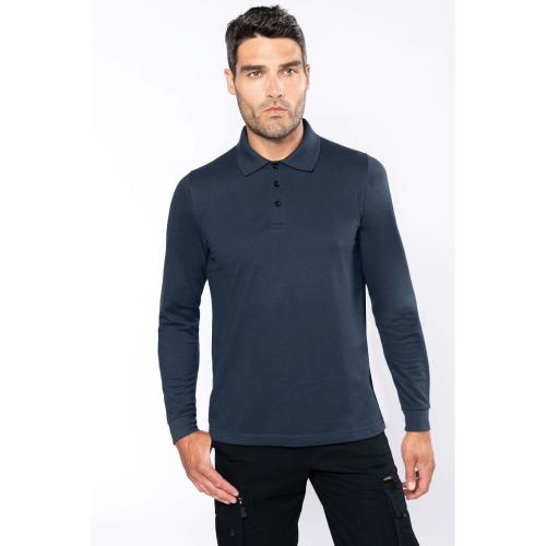 Achat Polo manches longues homme - gris oxford