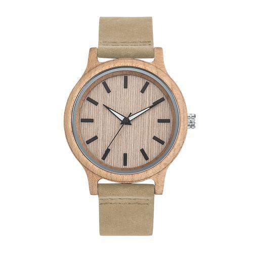 Achat Montre WOODY cuir stock france - beige
