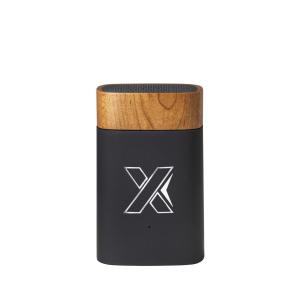 speaker clever wood 5W - noir - logo lumineux blanc - Stock