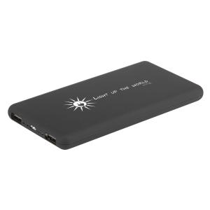 chargeur solaire 8000 - noir - logo lumineux blanc - Stock